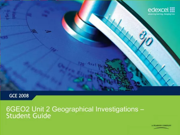 6GEO2 Unit 2 Geographical Investigations Student Guide