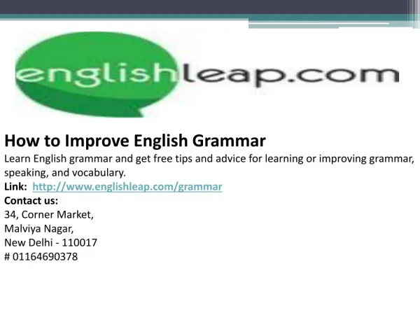 How to Improve English Grammar