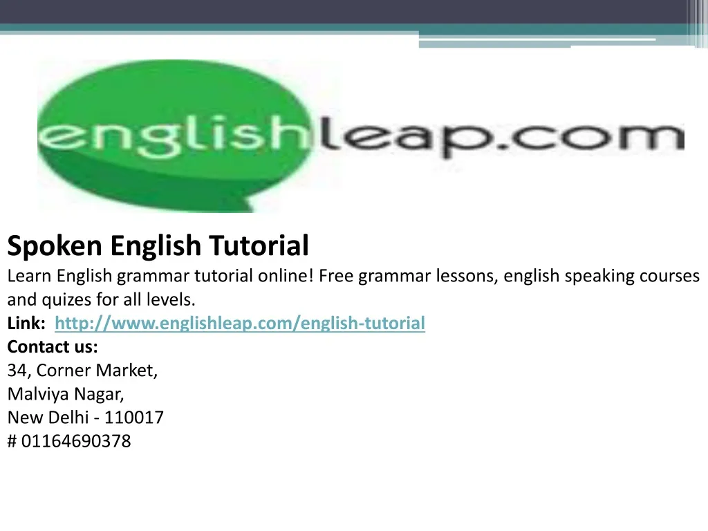 spoken english tutorial learn english grammar