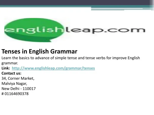 Tenses in English Grammar