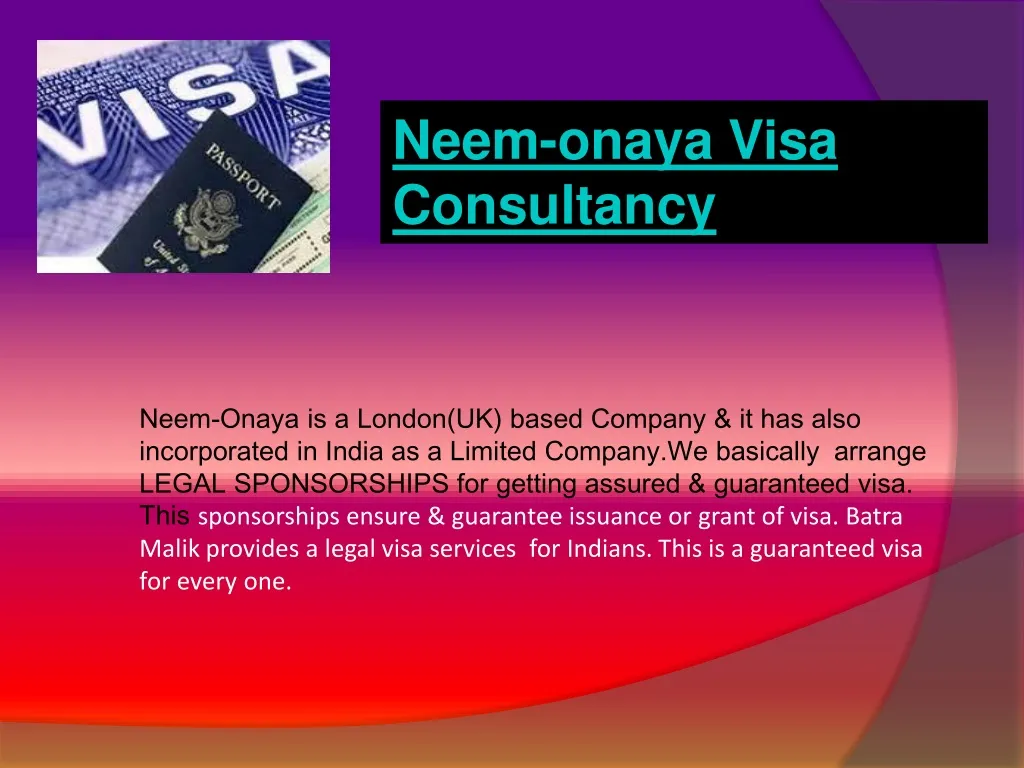 neem onaya visa consultancy
