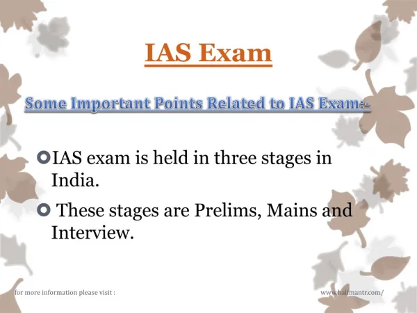 Latest information about IAS Exam