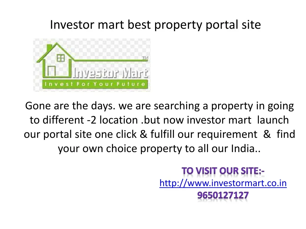 investor mart best property portal site