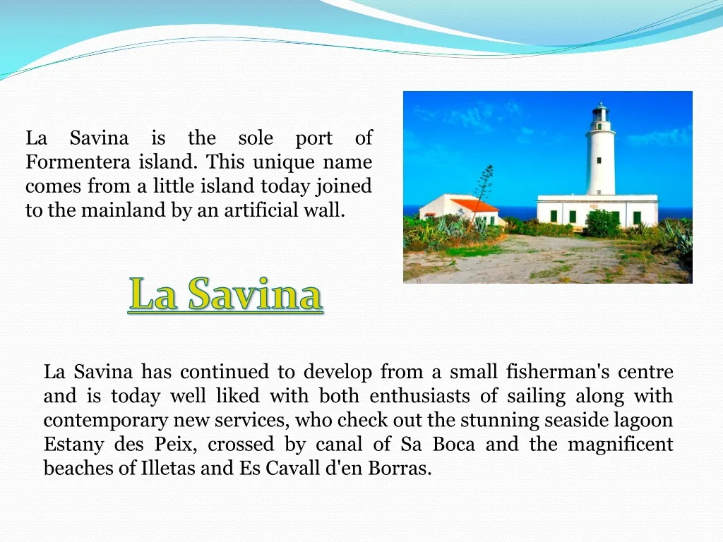 la savina is the sole port of formentera island