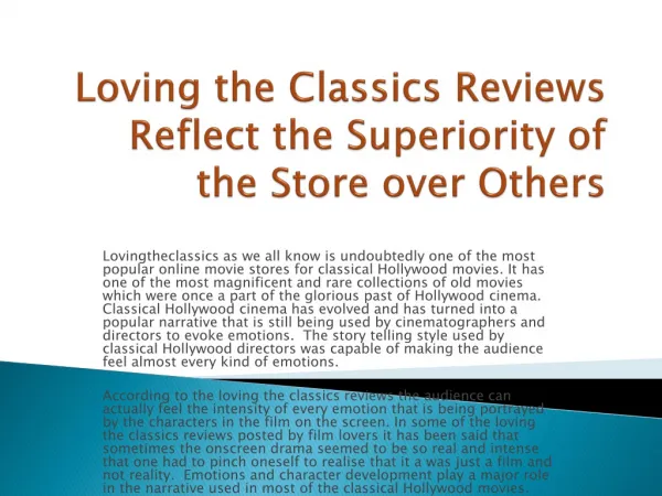 lovingtheclassics.com reviews, complaints, scam, ripoff