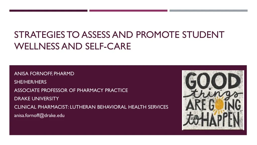 strategies to assess and promote student wellness and self care