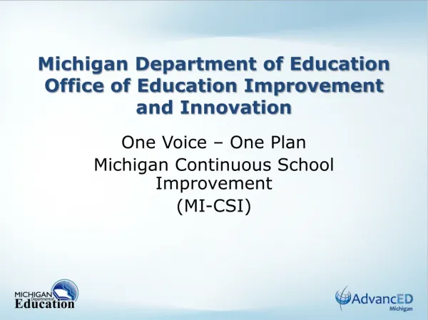 Michigan Department of Education Office of Education Improvement and Innovation