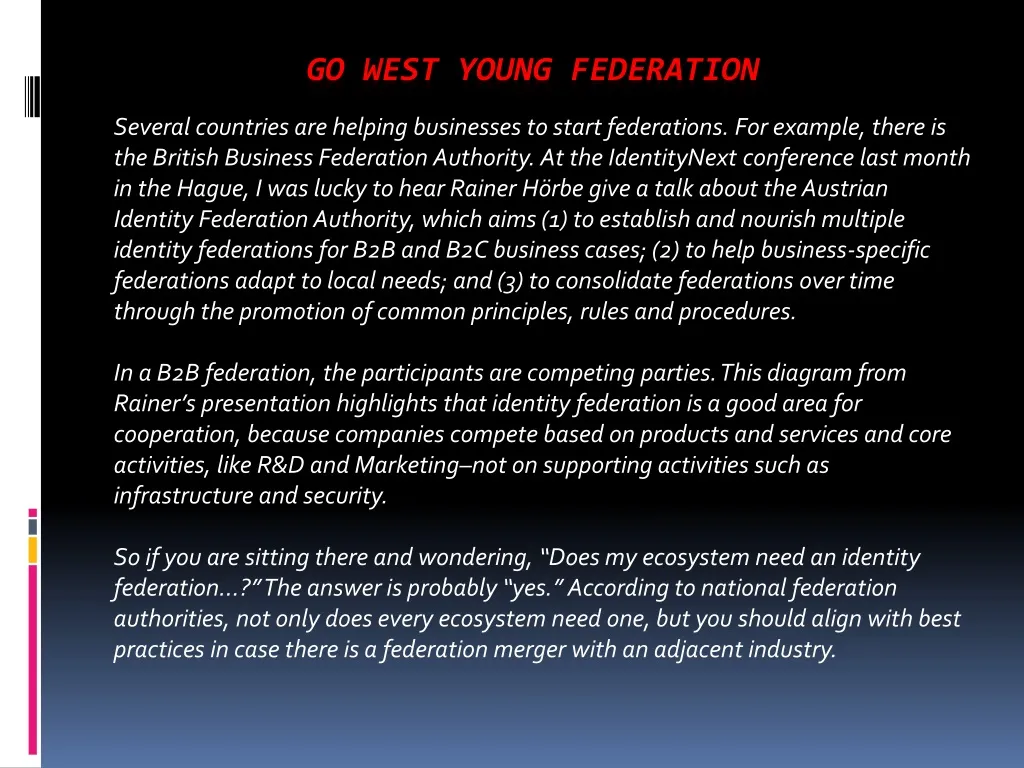 go west young federation