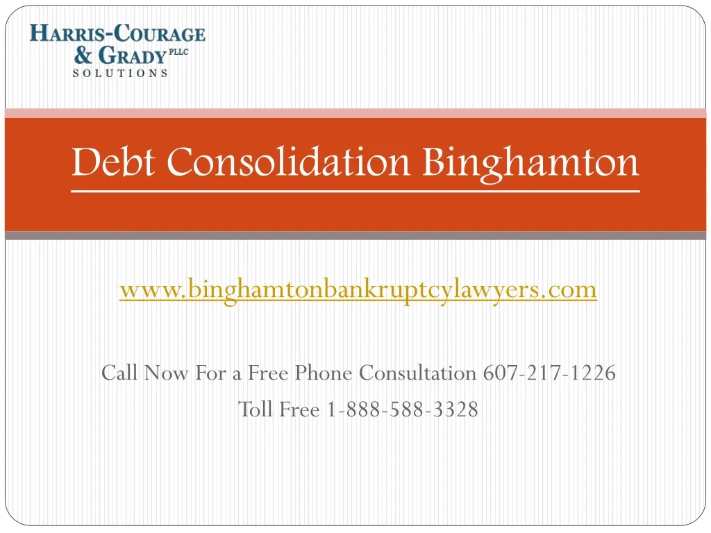 debt consolidation binghamton