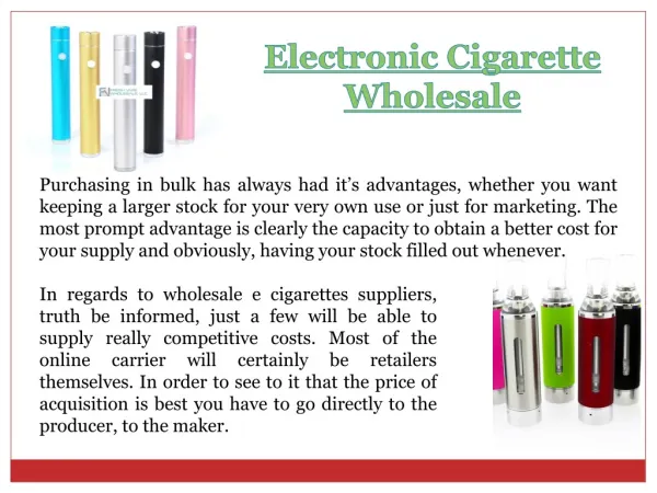 E-Cigarette Wholesale
