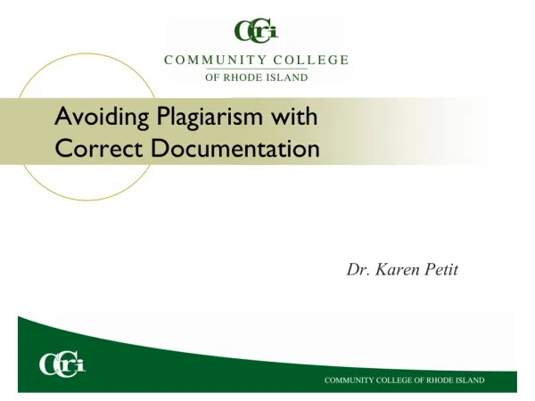 Avoiding Plagiarism with Correct Documentation