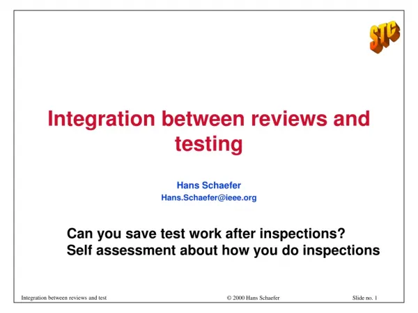 Integration between reviews and testing