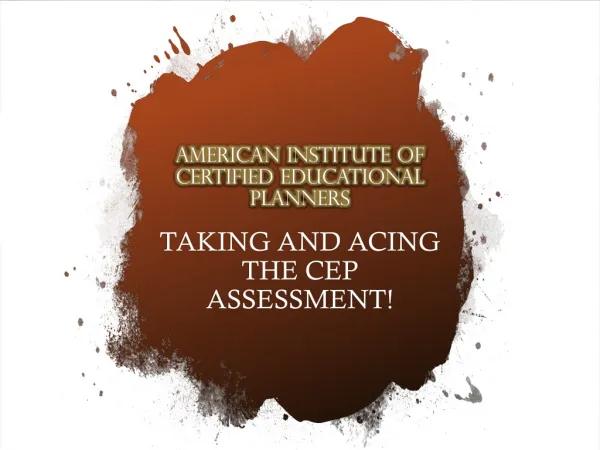 AMERICAN INSTITUTE OF CERTIFIED EDUCATIONAL PLANNERS