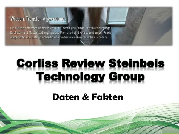 Corliss Review Steinbeis Technology Group Daten