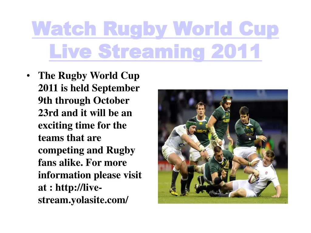 watch rugby world cup live streaming 2011