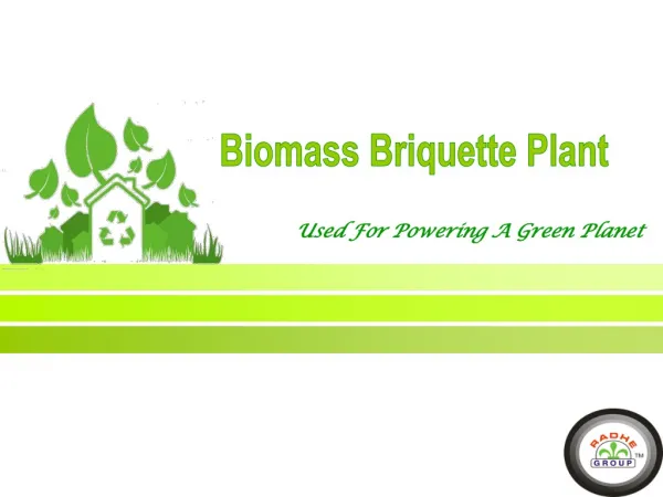 Biomass Briquette Plant Used For Powering A Green Planet