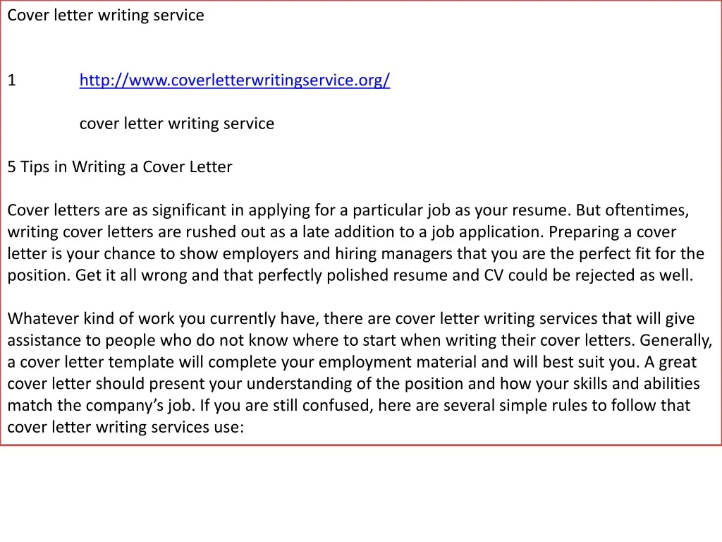 cover letter writing service 1 http