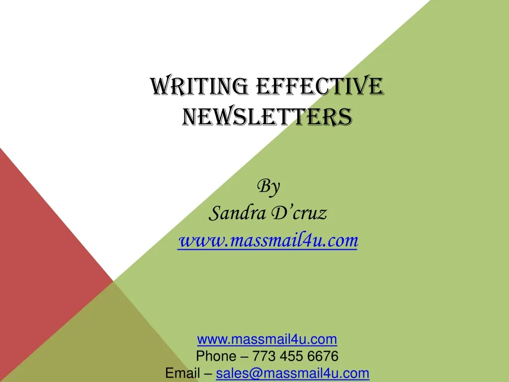 writing effective newsletters