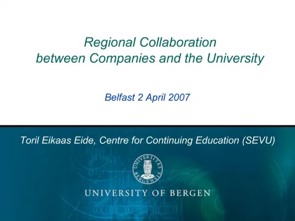 Regional Collaboration between Companies and the University