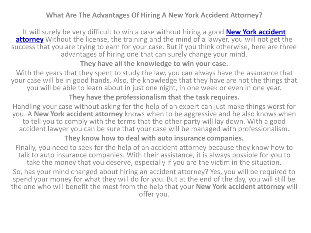 what are the advantages of hiring a new york