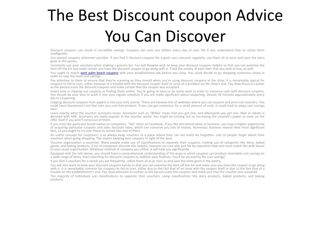 the best discount coupon advice you can discover