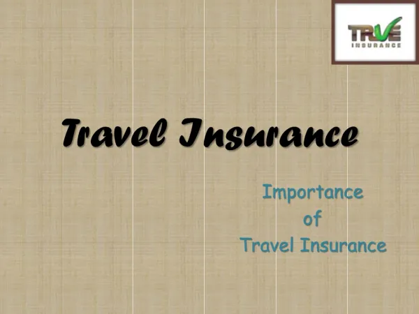 Travel Insurance - Importance Of Travel Insurance