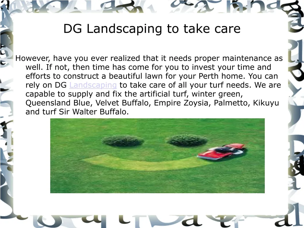 dg landscaping to take care