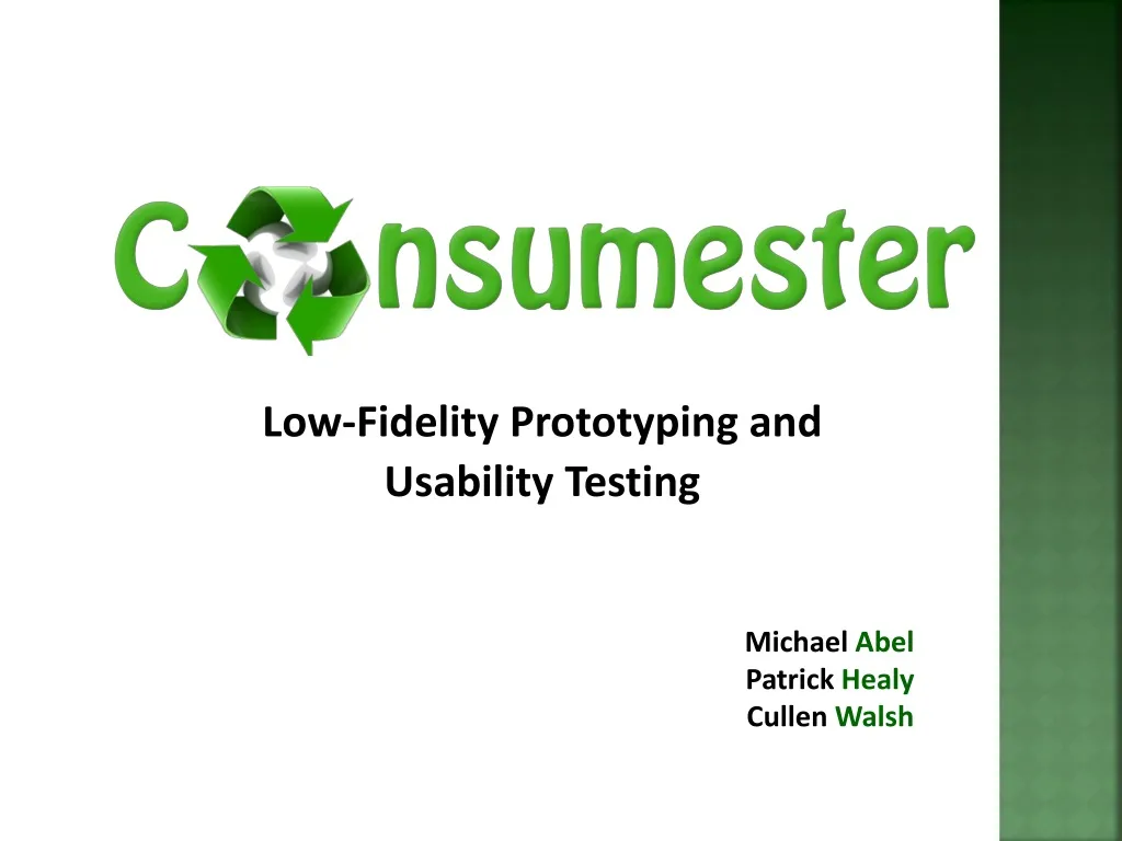 low fidelity prototyping and usability testing