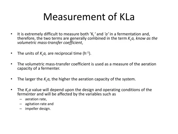 calculation of KLa values