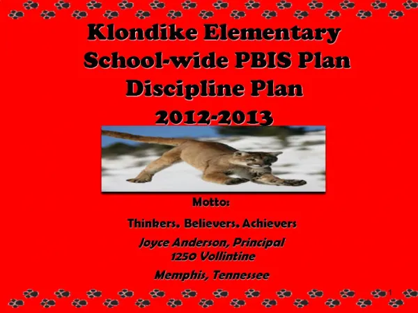 Klondike Elementary School-wide PBIS Plan Discipline Plan 2012-2013