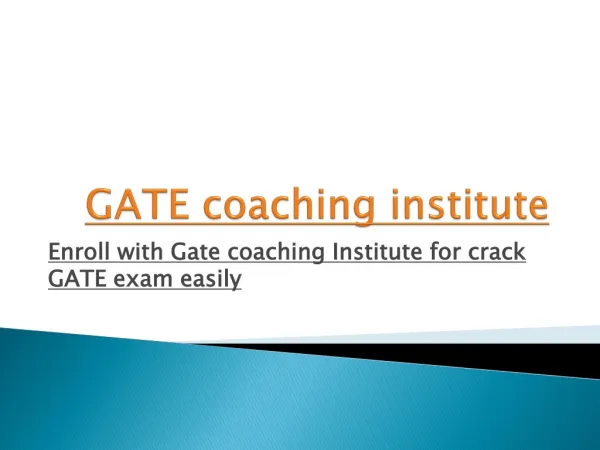 GATE coaching institute