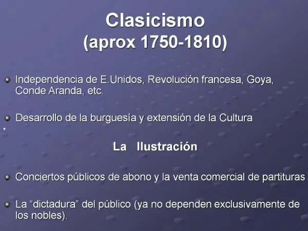 Clasicismo aprox 1750-1810