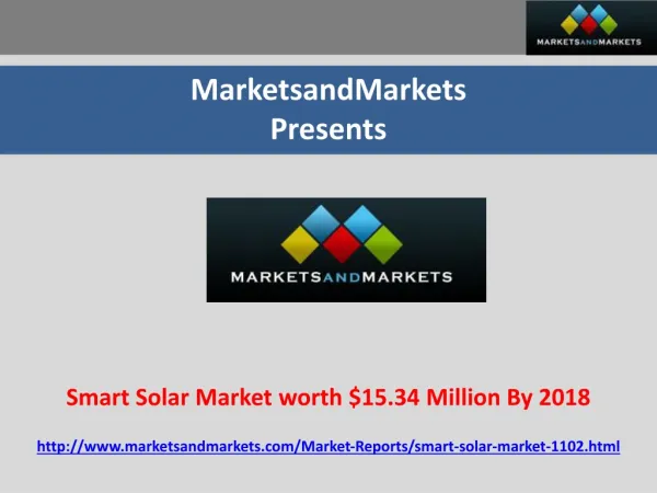 Smart Solar Market Worth $15.34 Million by 2018
