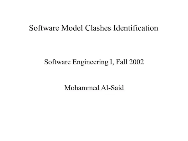 software model clashes identification