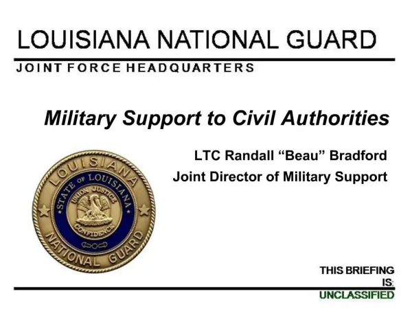 Military Support to Civil Authorities