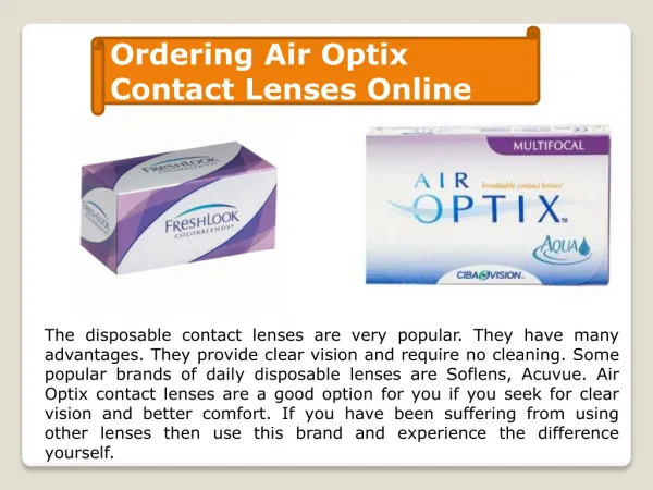 Ordering Airoptix contact lens