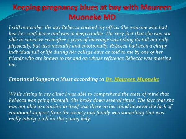 Keeping pregnancy blues at bay with Maureen Muoneke MD