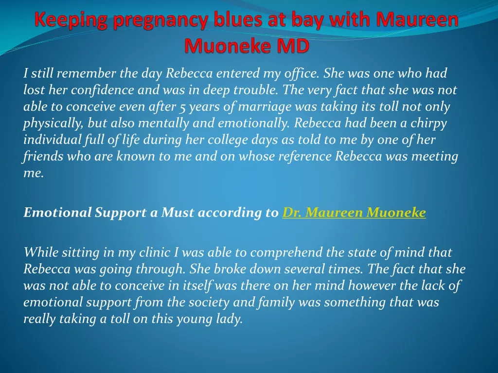 keeping pregnancy blues at bay with maureen muoneke md