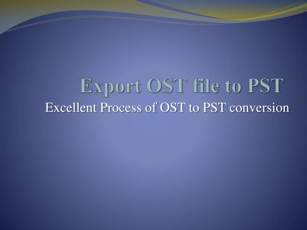 export ost file to pst