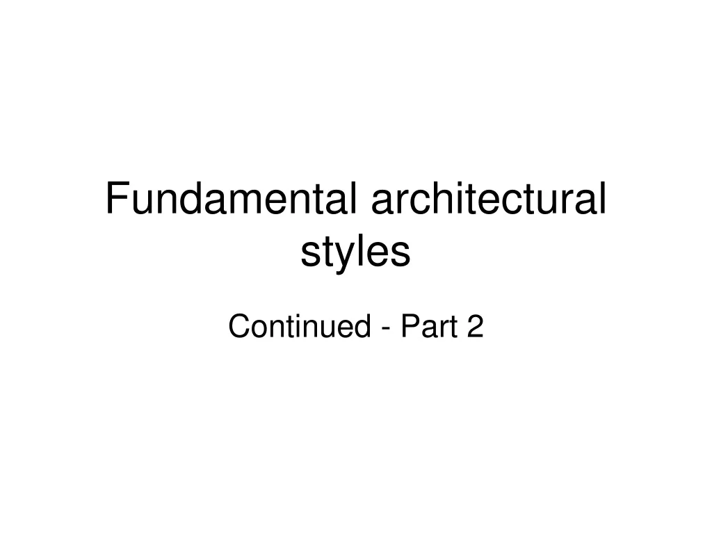 fundamental architectural styles