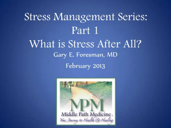 Stress Management Series: Part 1 What is Stress After All