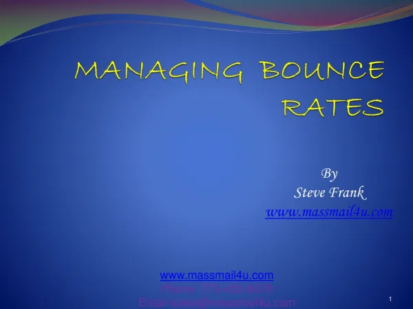 MANAGING BOUNCE RATES