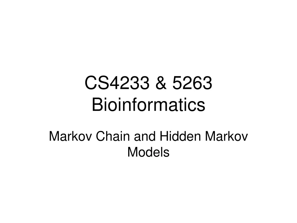 cs4233 5263 bioinformatics