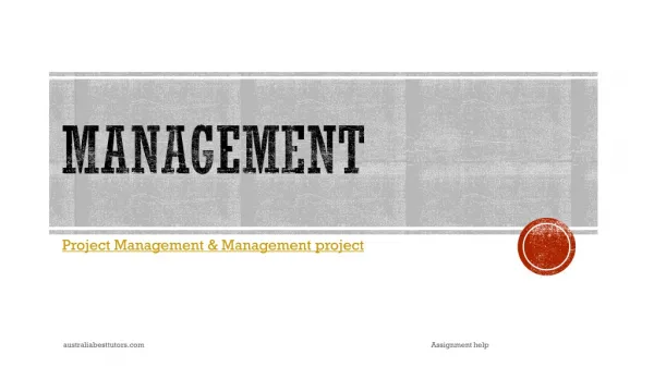 Management Project Assignment Help