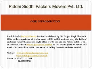 Packers and movers in barmer | movers packers in barmer - slide 1