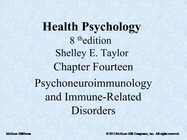 Health Psychology 8th edition Shelley E. Taylor