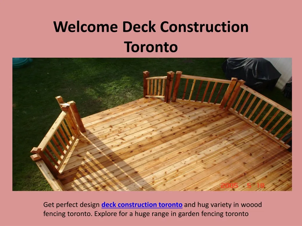 welcome deck construction toronto
