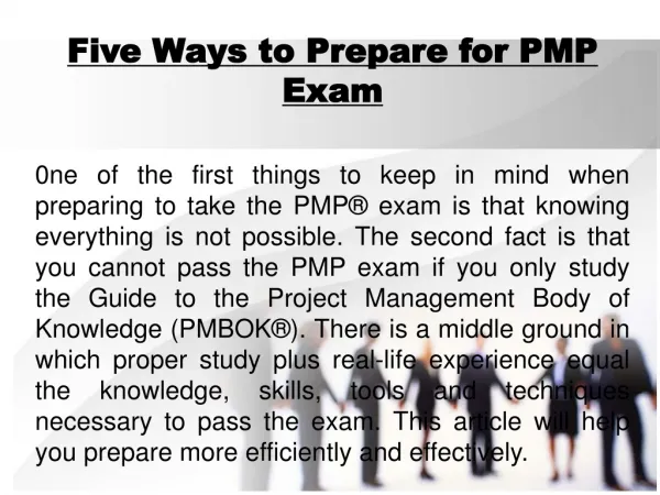Five ways to prepare for PMP Certification Exam
