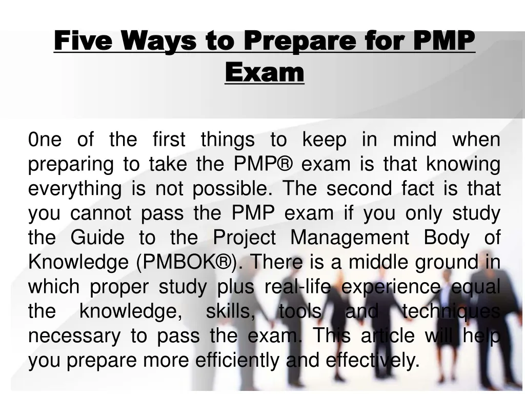 five ways to prepare for pmp exam