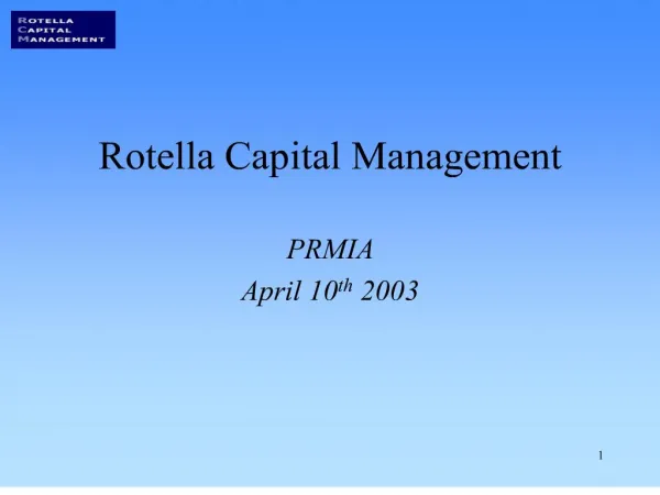 rotella capital management